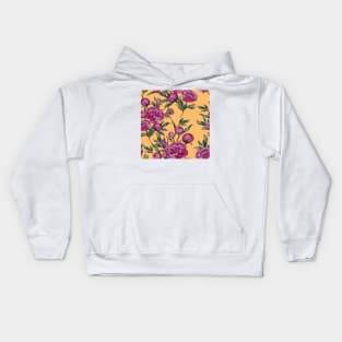 Maroon purplish flowers peonies Kids Hoodie